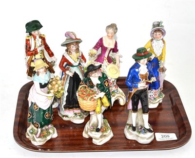 Lot 209 - Pair of Sampson of Paris porcelain figures of a lady and gentleman reading books, 18cm high; a...