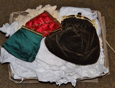 Lot 230 - A collection of children's clothes, bags, lace etc