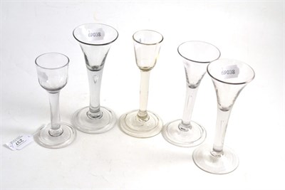 Lot 237 - Five 18th century drinking glasses