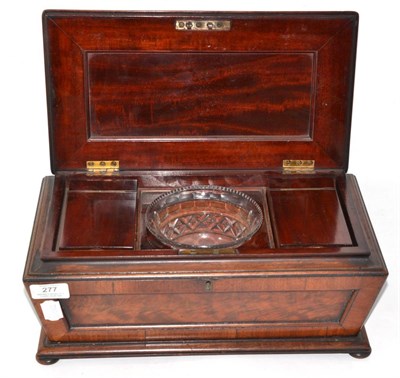 Lot 277 - Mahogany tea caddy stamped W Whitehead, 38cm wide