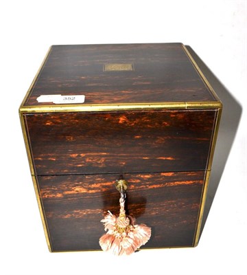 Lot 352 - # A 19th century calamander wood decanter box (locked), 25cm wide