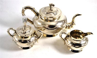 Lot 360 - Chinese export silver three piece tea set, Tuck Chang & Co, Shanghai, circa 1880