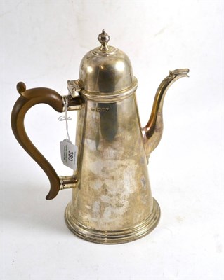 Lot 380 - Silver Queen Anne style coffee pot, London 1961