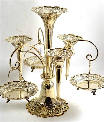 Lot 385 - Large silver centrepiece, 40cm high