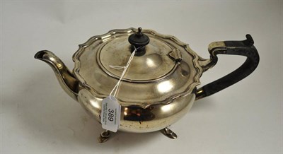 Lot 389 - Elkington & Co silver teapot engraved with a family crest