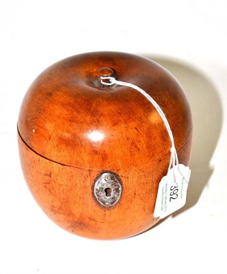 Lot 392 - Fruitwood tea caddy in the form of an apple