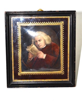 Lot 400 - W Essex (1784-1869): After Sir Joshua Reynolds, portrait miniature of Dr Johnson, half length,...