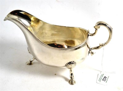 Lot 402 - Irish George III sauce boat, Bartholomew W Delandre, 1776