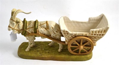 Lot 419 - Royal Dux figure group modelled as a goat with cart, 28cm wide (base)