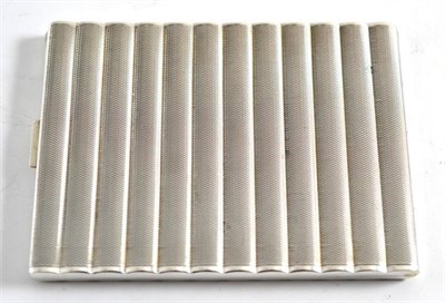 Lot 431 - Silver cigarette case with engine turned and ribbed decoration