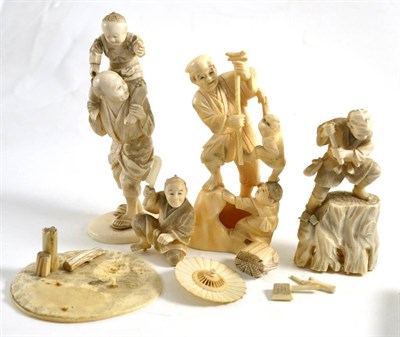 Lot 444 - Four 19th century Japanese figures (a.f.)