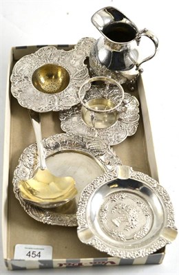 Lot 454 - Small tray, ashtray and tea strainer