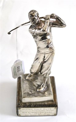 Lot 466 - Silver plated golf trophy 'Barrow Golf Club 1932', 19cm high