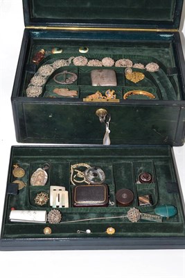 Lot 473 - A very interesting collection of bijouterie, costume jewellery etc contained in a 19th century...