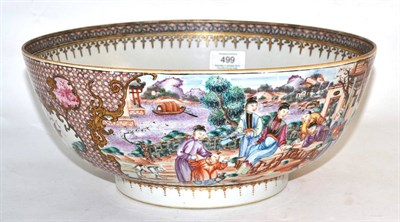 Lot 499 - A Chinese Mandarin palette famille rose punch bowl, Qianlong, 31cm diameter