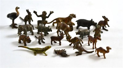 Lot 548 - Twenty assorted small cold painted bronze animal figures