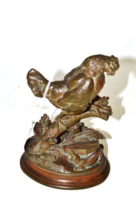 Lot 565 - Bronze figure of a cockerel, the base stamped 'J Moigniez'