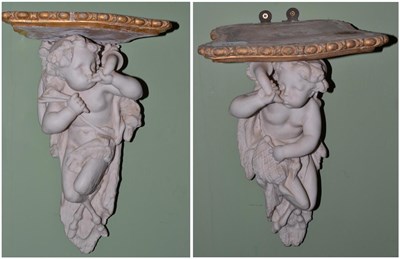 Lot 571 - Pair of Parian wall brackets