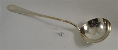 Lot 597 - A Scottish silver soup ladle, Edinburgh, probably 1764