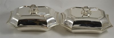 Lot 607 - A pair of silver entree dishes