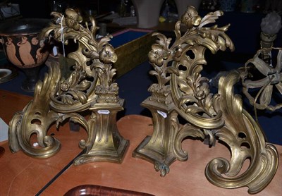 Lot 610 - Pair of French gilt bronze chenéts