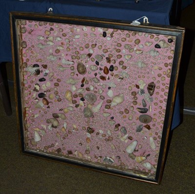 Lot 614 - A Victorian glazed shell picture