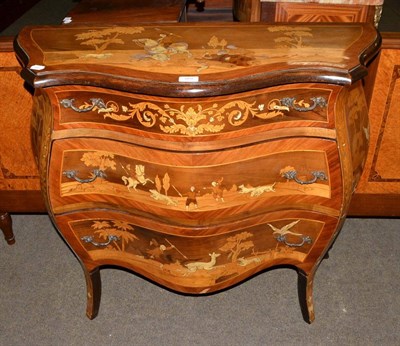 Lot 669 - ^ An 18th century style rosewood and marquetry three drawer chest