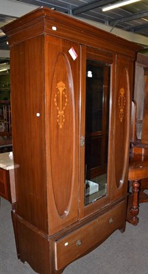 Lot 672 - Edwardian inlaid mahogany wardrobe