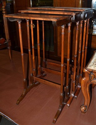 Lot 686 - Three early 20th century rosewood nesting tables