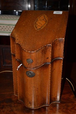 Lot 689 - A George III mahogany knife box