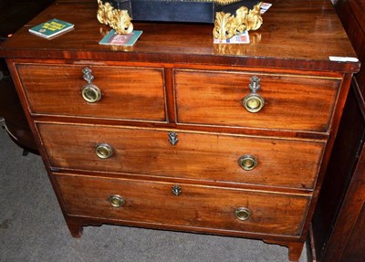 Lot 692 - Mahogany four drawer straight fronted chest of drawers