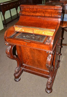 Lot 697 - Victorian mahogany davenport with presentation plaque, dated 1854