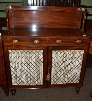 Lot 707 - A late Regency mahogany chiffonier, 2nd quarter 19th century, the superstructure with turned...