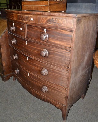 Lot 747 - George IV mahogany bow fronted chest of drawers