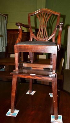 Lot 755 - Child's shield back chair on stand