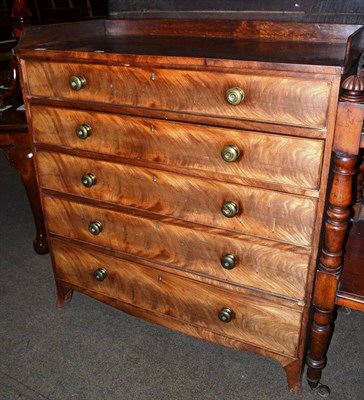 Lot 756 - # Regency mahogany five drawer straight front chest of drawers