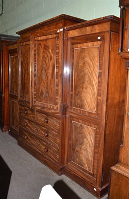 Lot 763 - George IV mahogany breakfront wardrobe