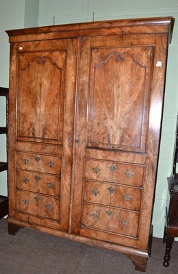 Lot 767 - Early 19th century Continental walnut double door wardrobe