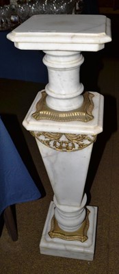 Lot 780 - A white marble and gilt metal mounted pedestal