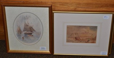 Lot 1014 - Attributed to George Weatherill (1810-1890) A rowing boat before sailing ships, signed, watercolour