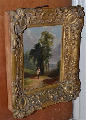 Lot 1020 - Joseph Horlor (1809-1887) ";Returning Home";, signed, inscribed and dated 1805 verso, oil on board