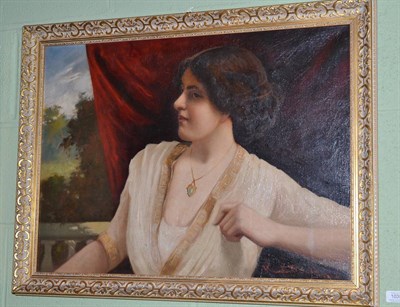 Lot 1035 - * Dautry? (early 20th century) Head and shoulders portrait of a lady, oil on canvas, 51cm by 70cm