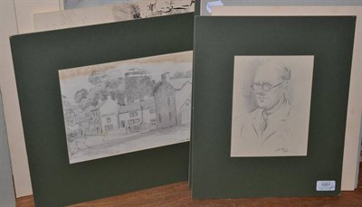 Lot 1051 - Joseph Appleyard (1908-1960) ";Batley Market Place";, signed, pencil; together with a collection of