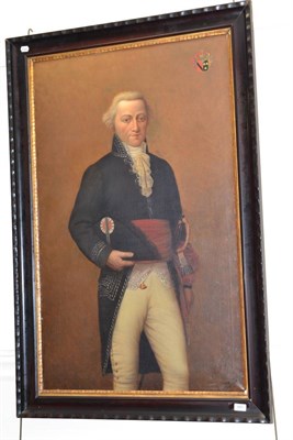 Lot 1071 - # French School (19th century) A three quarter length portrait of a naval officer standing,...