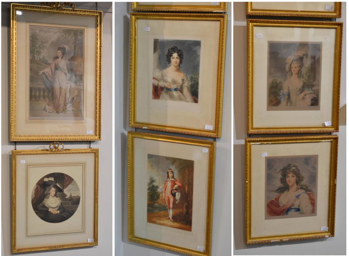 Lot 1107 - Richard Smythe after Sir Joshua Reynolds ";Lady Fleming";, signed in pencil, a colour...