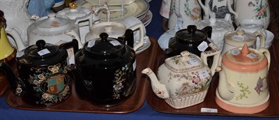 Lot 34 - A Staffordshire blue smear glazed stoneware ";PRINCE ALBERT"; pattern teapot and cover, circa 1850