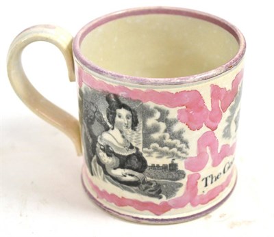 Lot 39 - A Sunderland lustre mug, circa 1837, inscribed ";The Good Boy's Reward"; and with bust portraits of