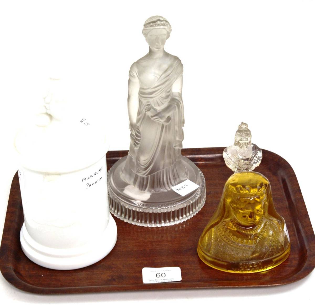 Lot 60 A pressed glass model of Queen Victoria, late