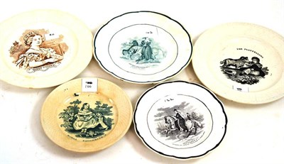 Lot 62 - A Staffordshire pottery nursery plate, circa 1850, printed in black with ";VICTORIA 1ST QUEEN...