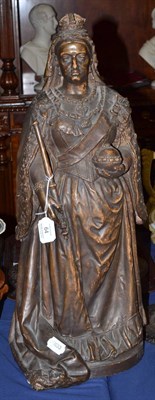 Lot 64 - A bronzed composition figure of Queen Victoria, circa 1887, after Emanuel Edward Gefloski, standing